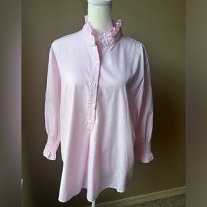 Caryn Lawn Ruffle Striped Blouse